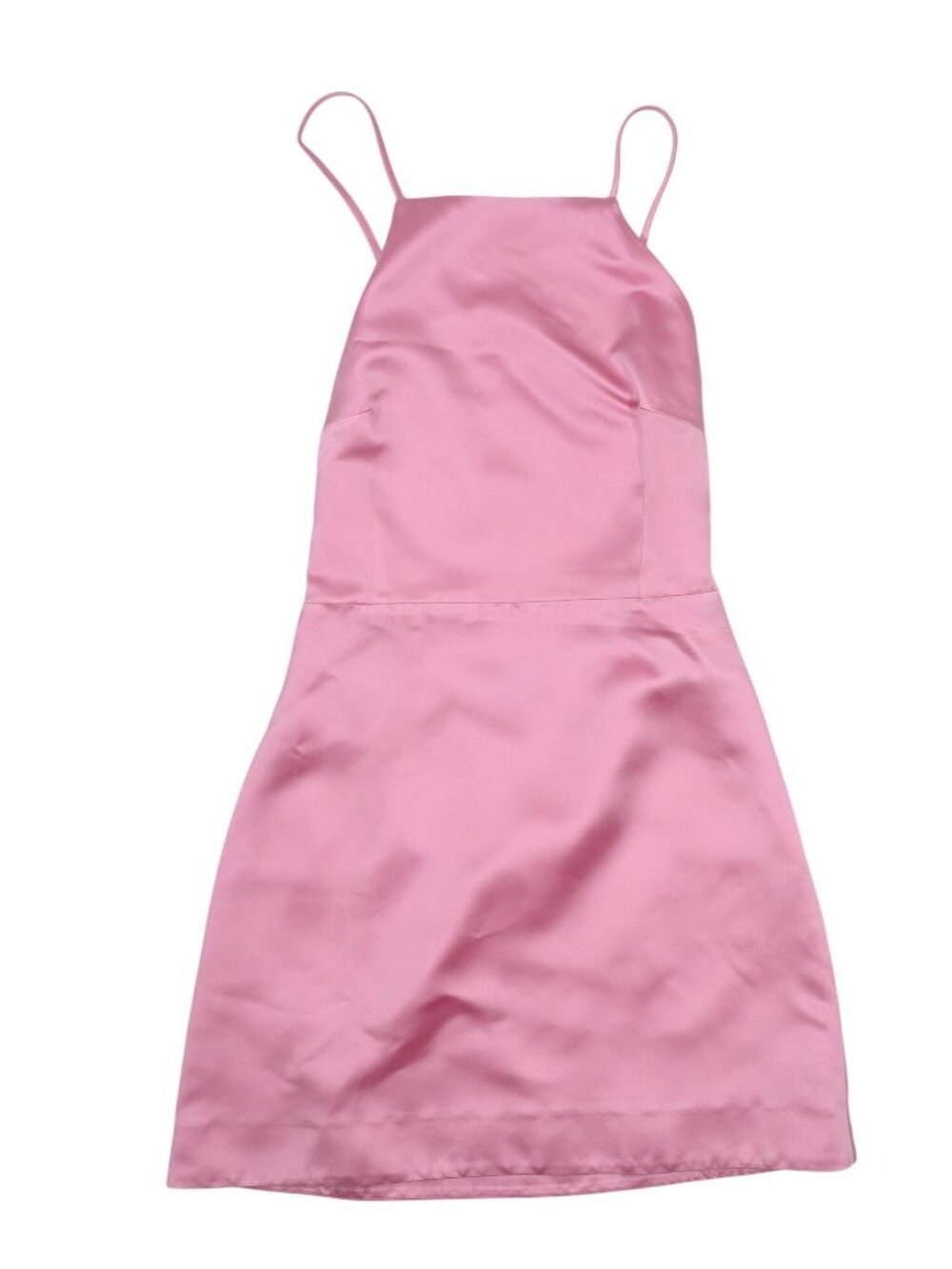 Mirae Satin Open Back Mini Dress in Pink